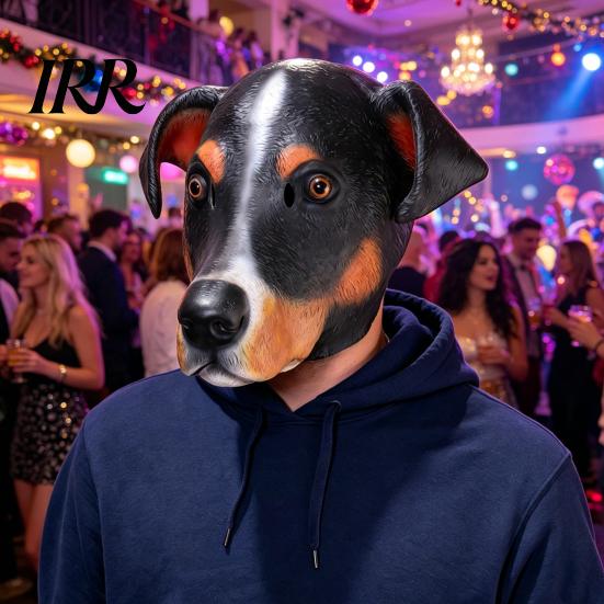 Dog Face Costume Masque Latex Head Realistic Animal Full Demeanor for Halloween Cosplay Fancy Party Prop