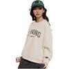 Li Ning Sports Lifestyle Series Letter Print Round Neck Свободный пуловер с длинным рукавом Женская толстовка Off-White AWDU804-1