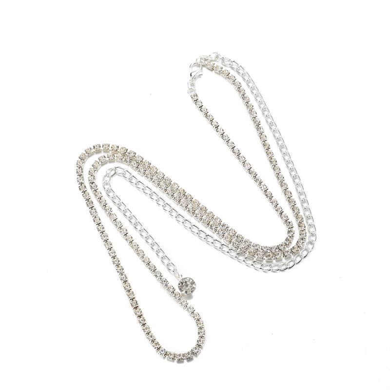 Sexy Beach Nightclub Rhinestone Waist Chain Street Single Layer Waist Chain Body Chain