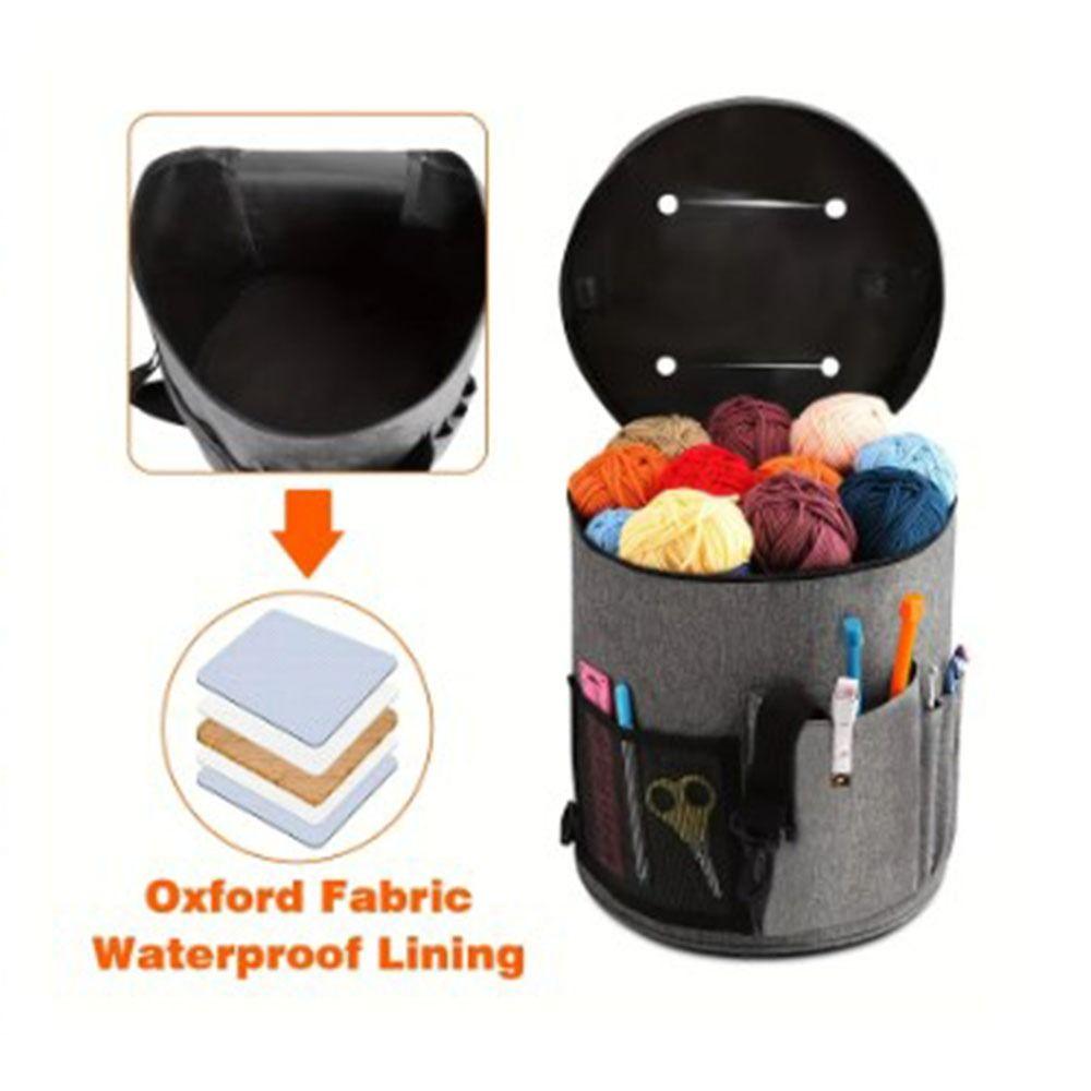 Круглая сумка для вязания крючком из пряжи своими руками, большая вместимость, органайзер для спиц, домашнее хранение