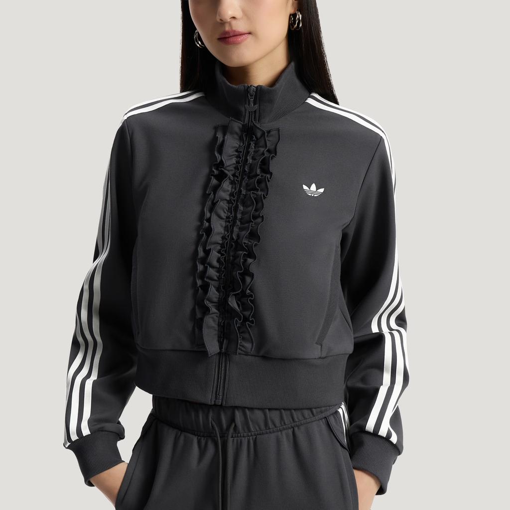 adidas Оригиналы Вязаная куртка с рюшами Элегантная спортивная куртка с длинным рукавом и рюшами Женская куртка KU9387