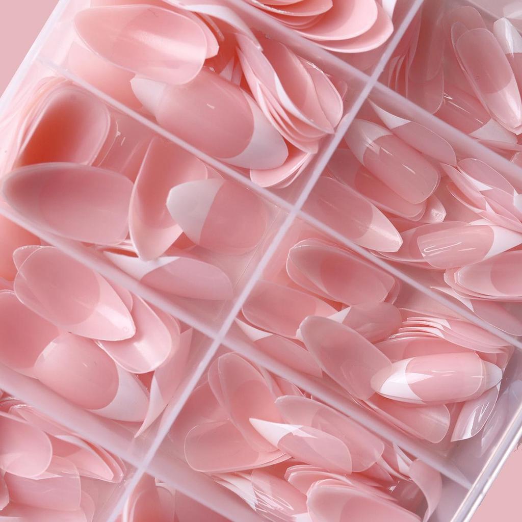 Высококачественные летние нюдовые и розовые французские накладные ногти - набор из 120 штук