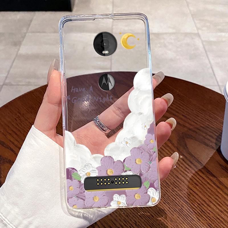 Casing For Motorola Moto Z4 Play Case Aesthetic Fashion Cute Cat Astronaut Soft Silicone Protective Cover Transparent Phone Case