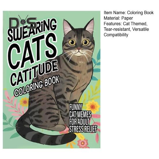 Раскраска с кошками для взрослых, проекты кошек своими руками, декомпрессионная, прочная на разрыв, раскраска с кошками, домашнее обучение, офисные принадлежности
