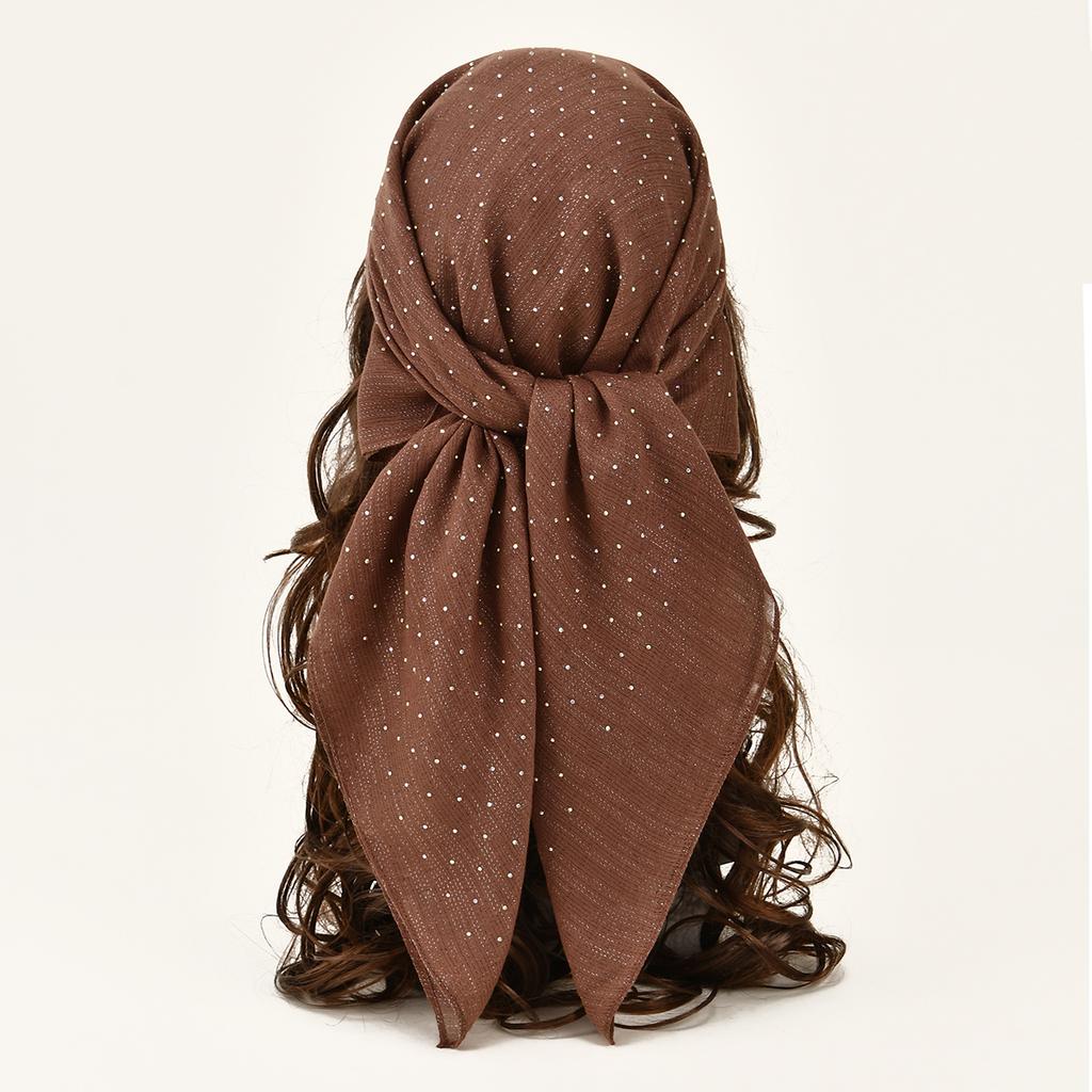 Модный мерцающий квадратный шарф из вискозы, повязка на голову, летняя дышащая бандана для женщин, элегантный тюрбан, повязка на голову 80*80 см