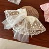 New French floral bow straw hat women's summer seaside beach vacation big eaves sunshade sun hat