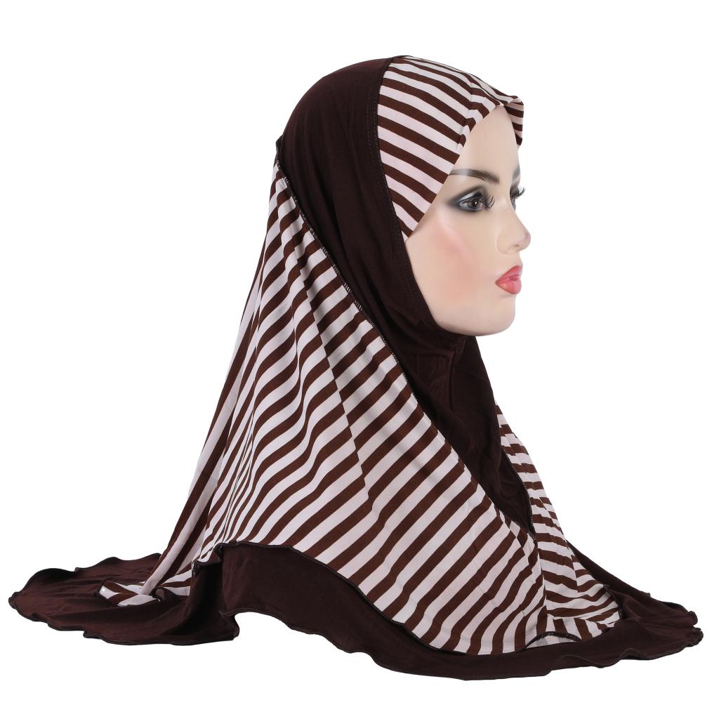 H323 Adults Medium Size 70*60cm Pray Hijab Muslim Hijabi Scarf Islamic Headscarf Hat Amira Pull On Headwrap