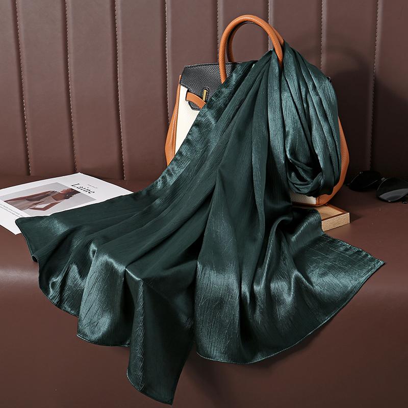Большой размер шелковистый шарф с пятнами для женщин, простой платок, роскошный хиджаб, длинная бандана, вечернее платье, шали и накидки