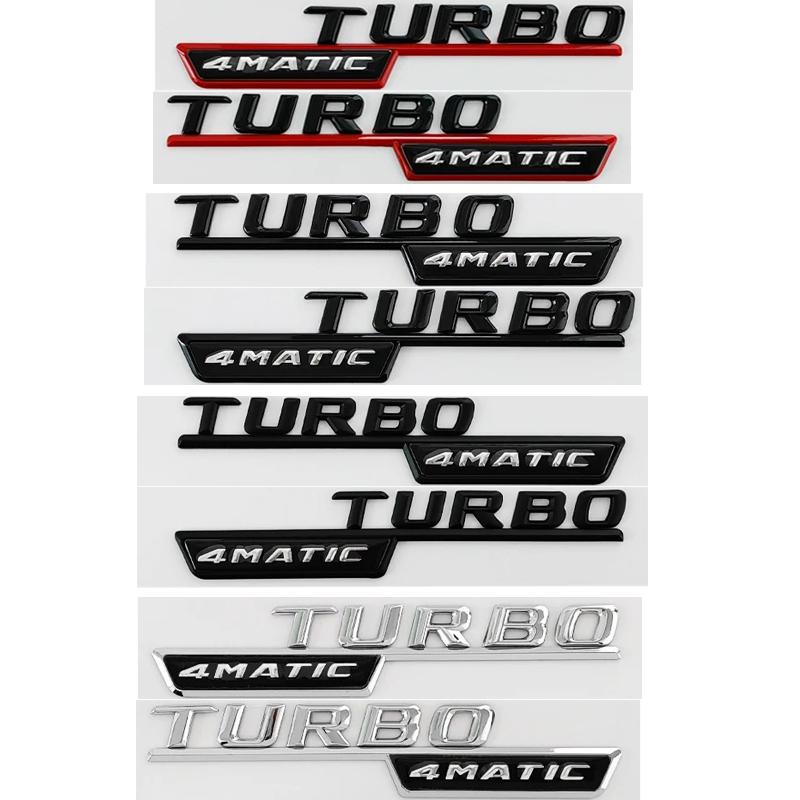 TURBO 4MATIC Plus Car Emblem Side Fender Badge Sticker Logo For Mercedes O9 AMG X247 C117 W117 GLE53 GLA45 A45 A35 CLA35 CLA45 YT9