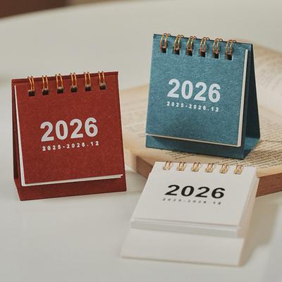 Мини настольный календарь 2026 г. Янв.2026-Дек.2026 12-месячный планировщик Маленький настольный перекидной календарь на двойной спирали для дома и офиса