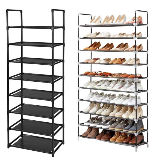 Полка для обуви с пылезащитным чехлом, высокая устойчивость, прочная несущая способность, простая сборка, многоярусный стеллаж для хранения обуви