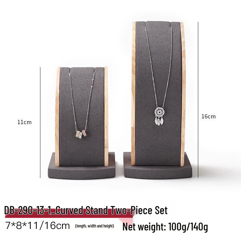 Деревянная подставка для украшений из массива дерева для серег, колец и ожерелий с нефритовым подносом