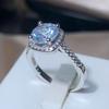 Классическое квадратное кольцо с белым цирконием для женщин Штамп Мода Вечеринка Подарок на День святого Валентина