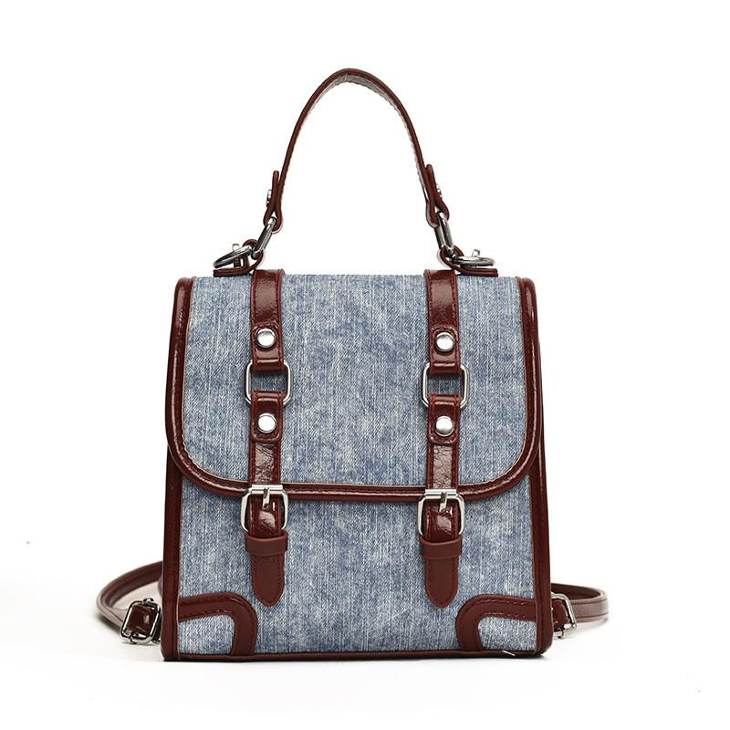 Ielgy British Preppy Backpack Simple Retro Backpack Casual All-Match One-Shoulder Handbag