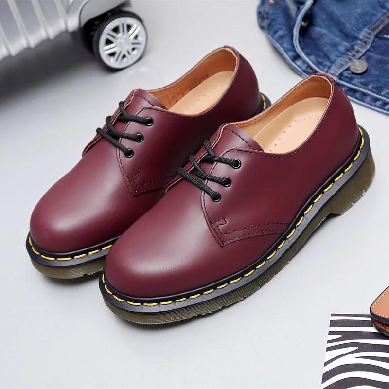Новые ботильоны для мужчин и женщин, повседневная обувь для пар, классическая модная кожаная обувь с низким верхом в стиле ретро, противоскользящая, износостойкая обувь для мотоциклистов