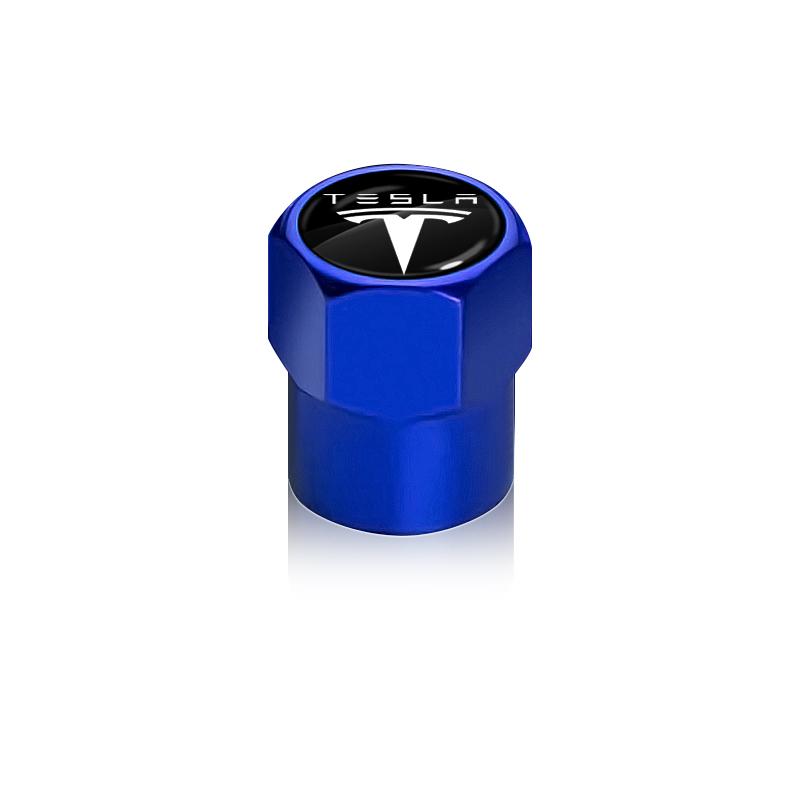 4Pcs Metal Car Logo Wheel Tire Hex Valve Caps Stem Case Covers For Tesla Model S Model X Model Y Cybertruck Model 3 Model Y