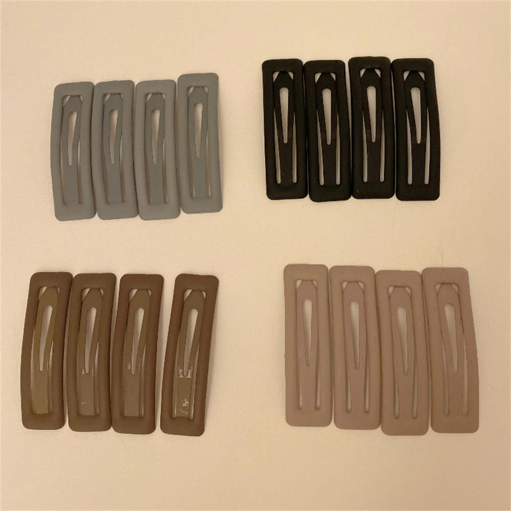 Трендовый серый цвет черный цвет аксессуары для волос прямоугольной формы заколки головной убор матовый зажим для волос