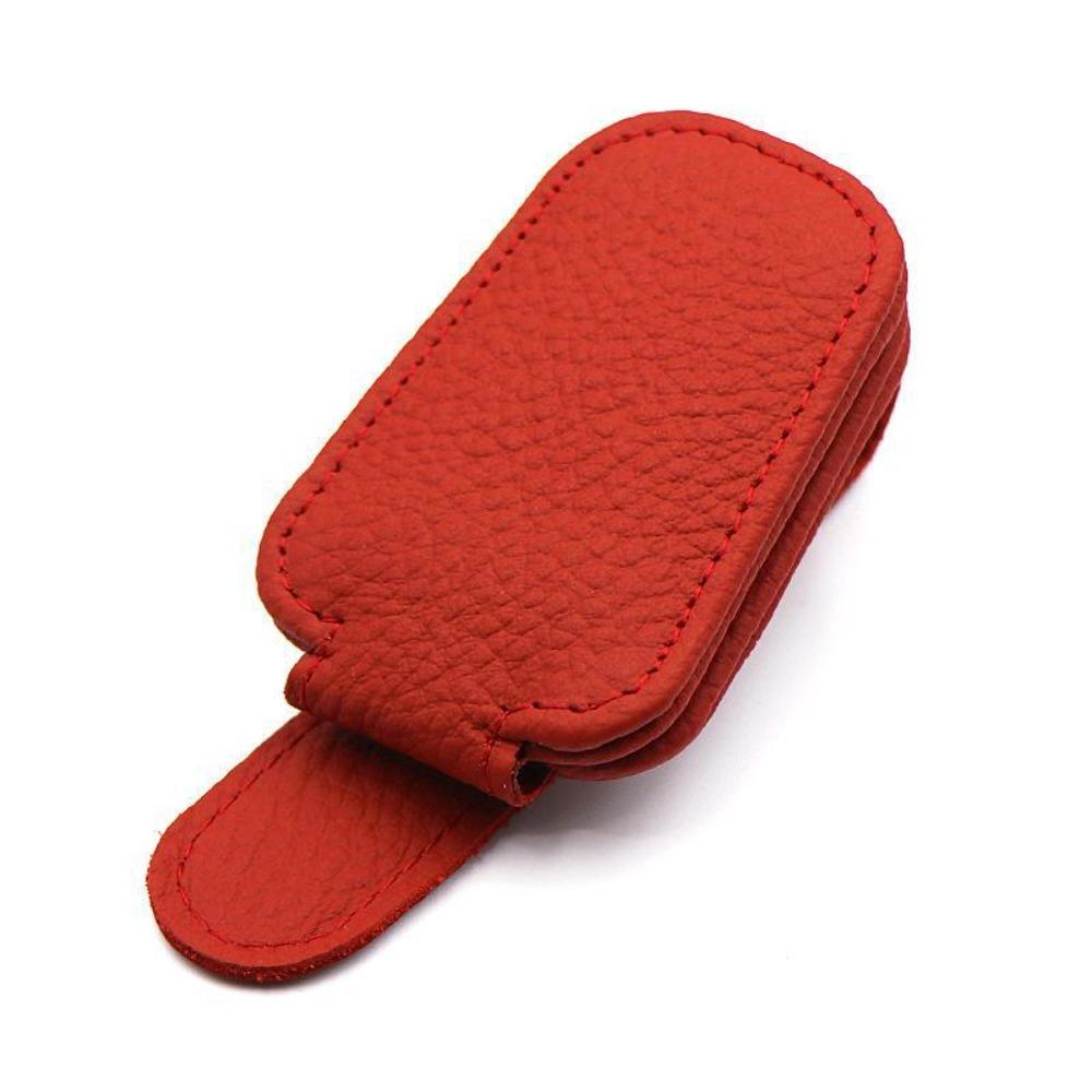 PU Leather Sun Visor Glasses Clip Anti-scratch Ticket Card Clamp  Auto Interior Accessories