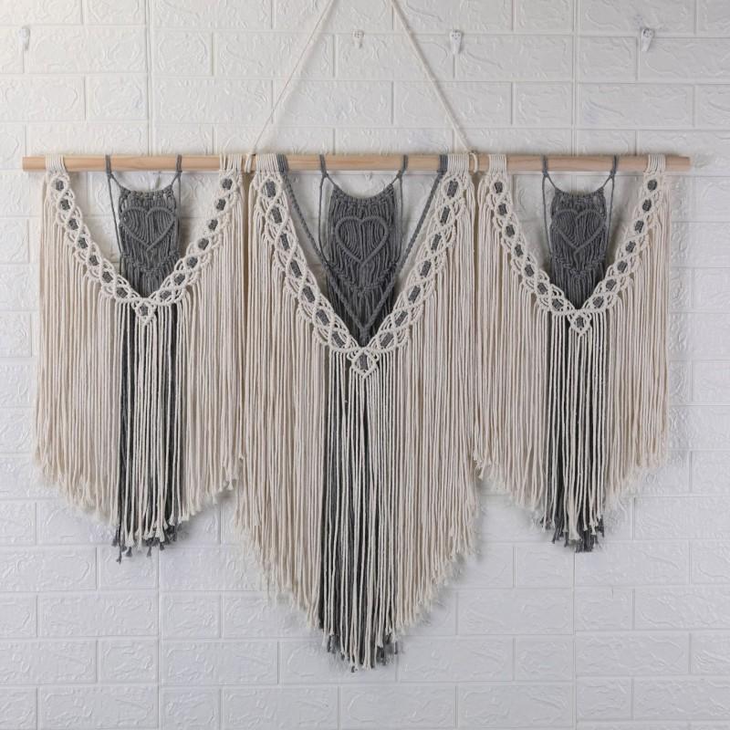 Handwoven Bohemian Tapestry Wall Hanging Decor Living Room Bedroom Minimalist Cotton Macrame Door Divider