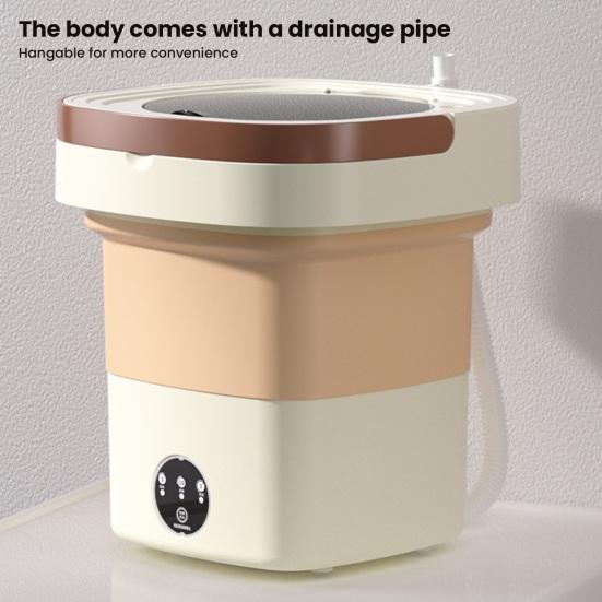 1 Set Foldable Mini Washing Machine Low Noise Energy-saving Compact Size Underwear Socks Clothes Small Washer Bathroom Supplies