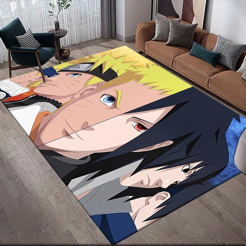 Naruto Anime Collection Square Area Rug, Non-Slip Floor Mat for Home Office, Perfect Gift for Naruto Fans.chl