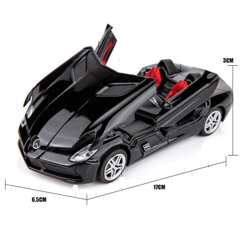 1/32 Benz SLR Roadster сплав спортивная модель автомобиля литая металлическая игрушечная машина модель автомобиля имитация звука свет коллекция детские подарки