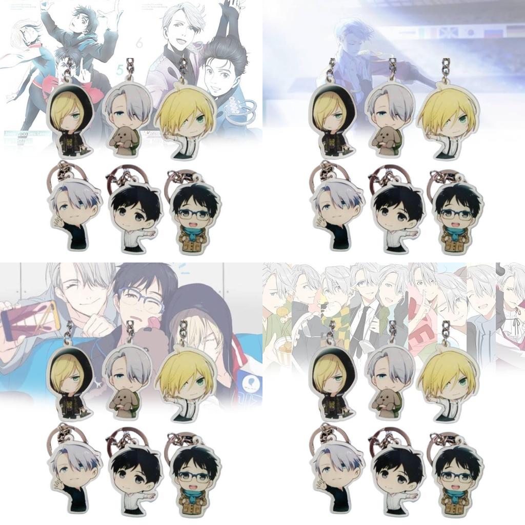 Стильный акриловый брелок Yuri On Ice Аниме Мерч Унисекс Аксессуар для ключей