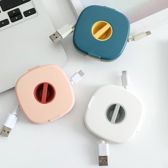 1/3 шт. Кабелеукладчик из АБС-пластика, Органайзер для кабелей, Зарядные кабели, Наушники, USB-кабели для передачи данных, Выдвижной, Не запутывающийся, Коробка для хранения шнуров