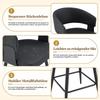 Modern upholstered dining chair with backrest and armrests, minimalist restaurant chair for home, kitchen, hotel, showroom, mid-century style
