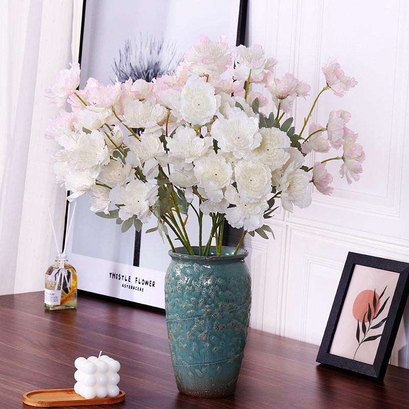 Peony Silk Snow Floral Arrangement For Wedding Decor Photography