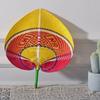 Chinese Style Hand-woven Fan Bamboo Heart Shaped Fan Weave Crafts Colorful Bamboo Fan  Cooling