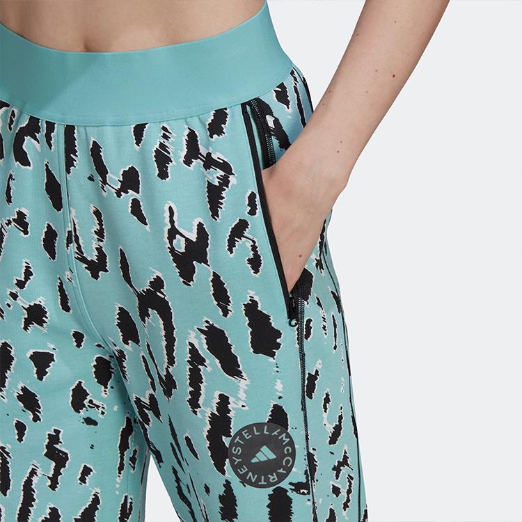 Adidas X Stella McCartney High-Waist Printed Casual Sweatpants Women Bottoms Green HA8965