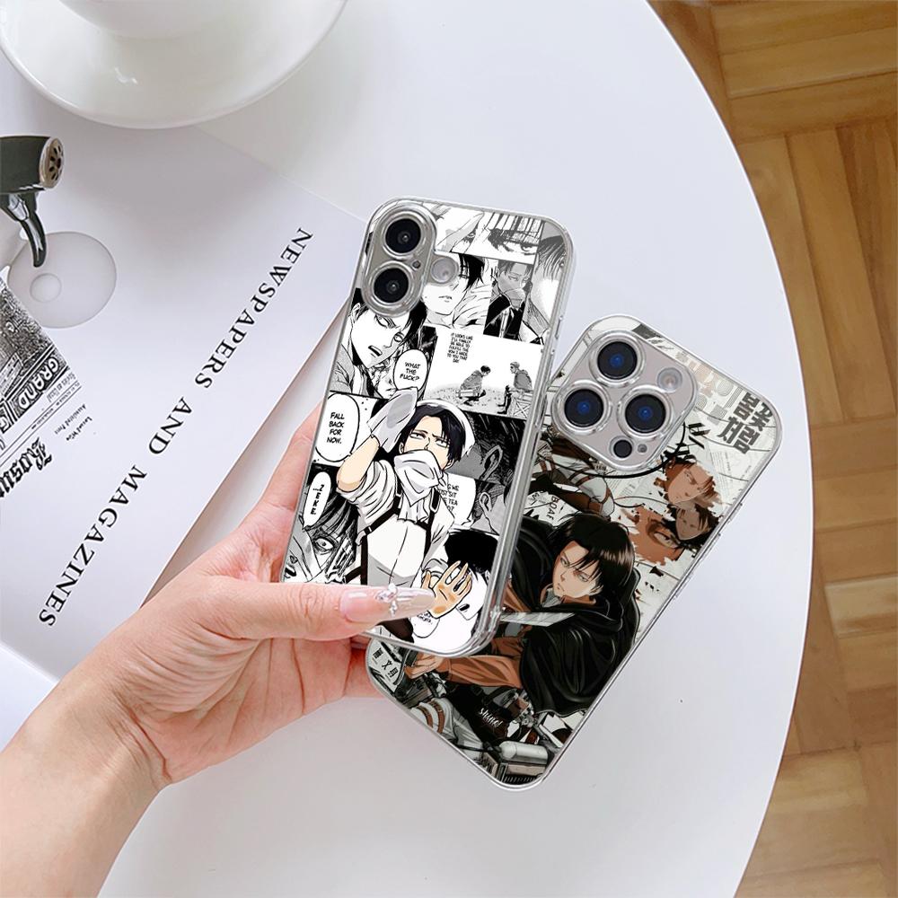 Чехол для телефона N174 с изображением японского аниме «Атака титанов» для iPhone 16, 15, Pro, Samsung S24, S23, A54, A35, Redmi Note13 Pro, с покрытием из закаленного стекла
