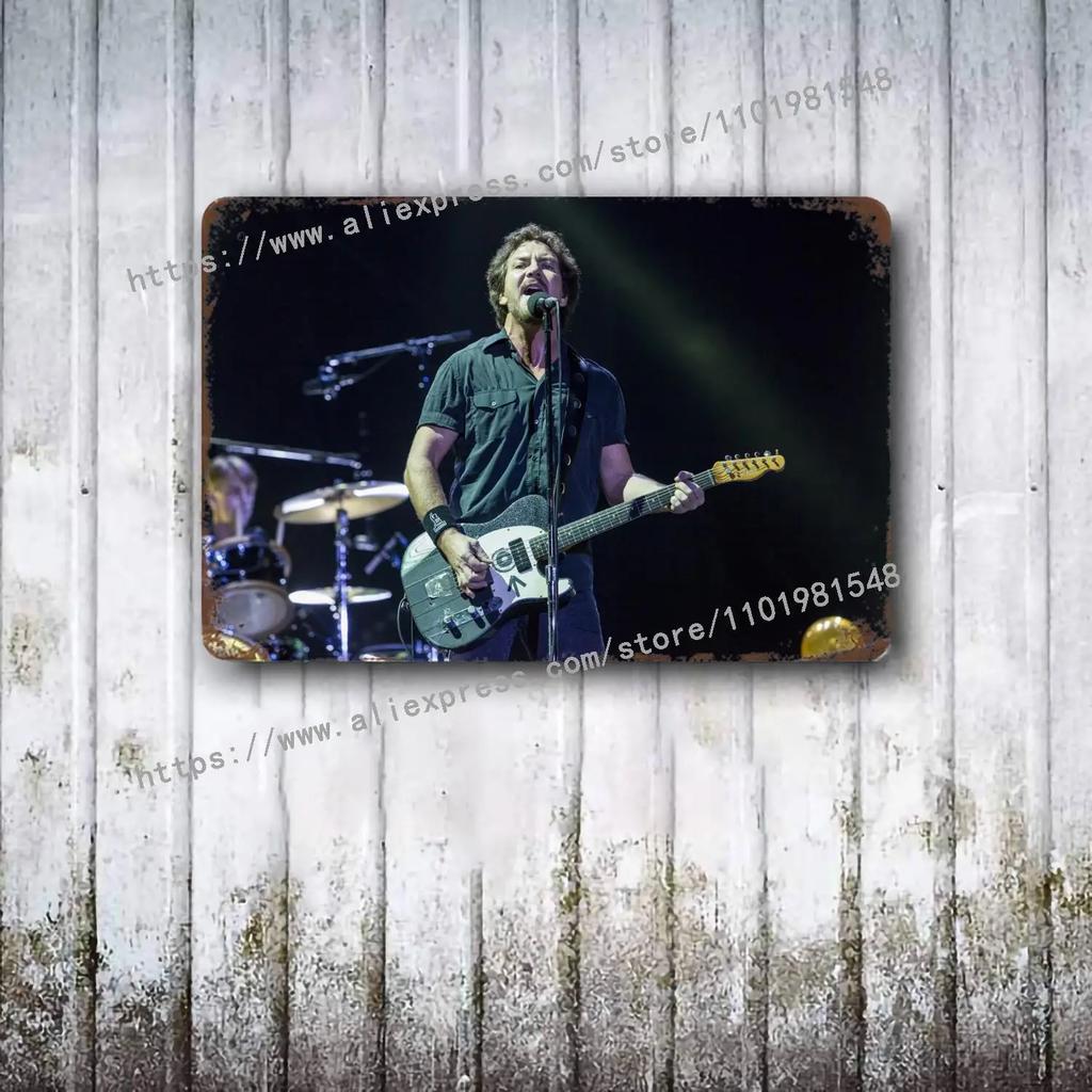 Металлический декор Pearl Jam Band Постер Винтажная жестяная табличка Металлическая табличка Декоративная табличка для паба, бара, мужской пещеры, клуба, украшение стены