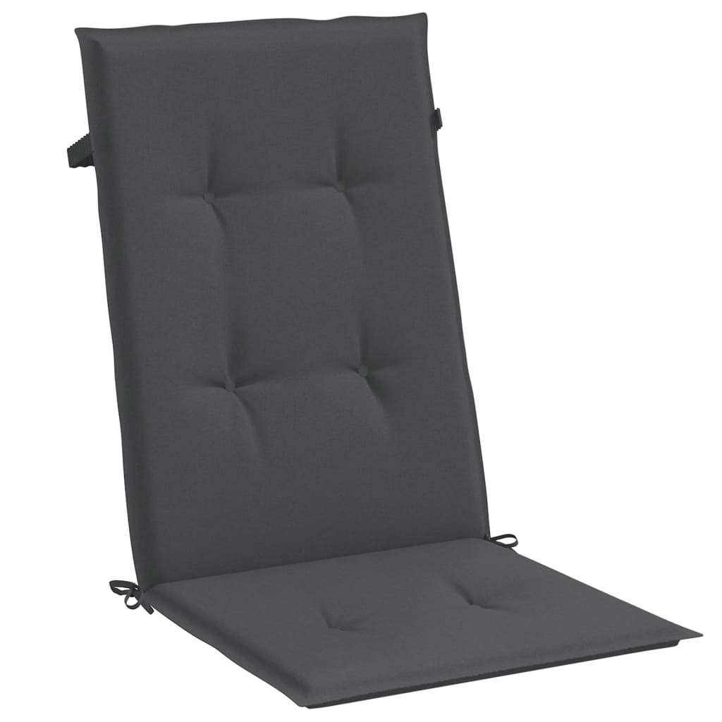 High Back Chair Cushions 2 Pcs. Melange Anthracite 120x50x4 cm Fabric