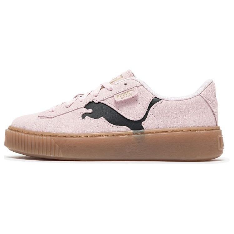 Puma Suede Platform Cutout - Pearl Pink Black Women Sneakers Gold 397233-05