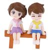 1Set Sweet Couple Diy Mini Miniature Figurine Garden Deco Seat Micro Landscape