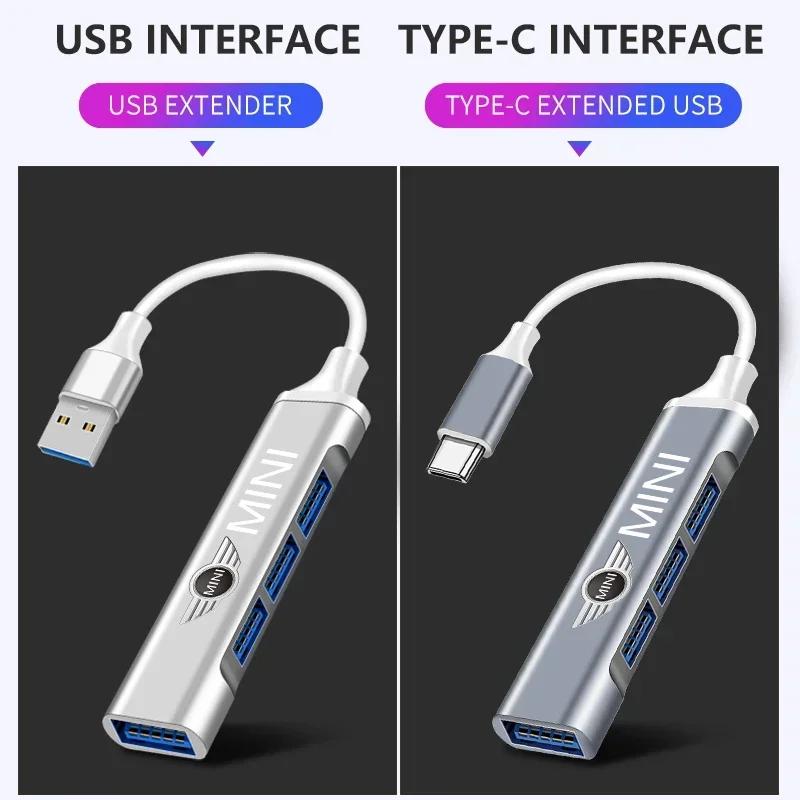 Cars R56 For BMW MINI New Car Styling Type-C Turn USB Adapter Multi Port Distributor Hub Car Goods For BMW Mini F54 F55 F56 R56