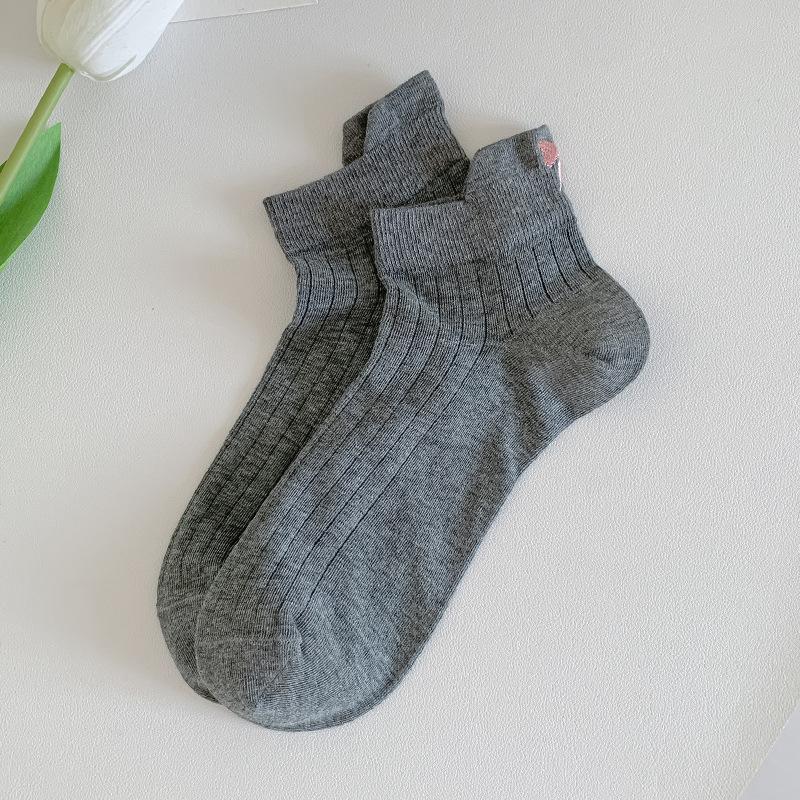 Женские летние тонкие носки из чистого хлопка с вышивкой бантиком, ажурные, дышащие, белые