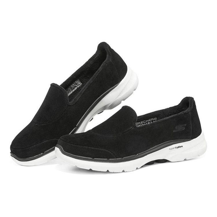 Skechers Go Walk 6 Слипоны Спортивные Дышащие Легкие Низкие Повседневные Кроссовки Женские Черный Белый 124528-BKW