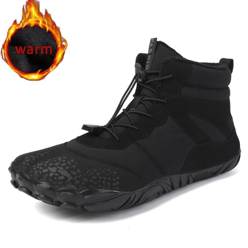 Mens Womens Outdoor Waterproof Winter Boots Snow Barefoot Casual Shoes Warm Work Shoes Ankle Shoes for Climbing Hiking Non-slip