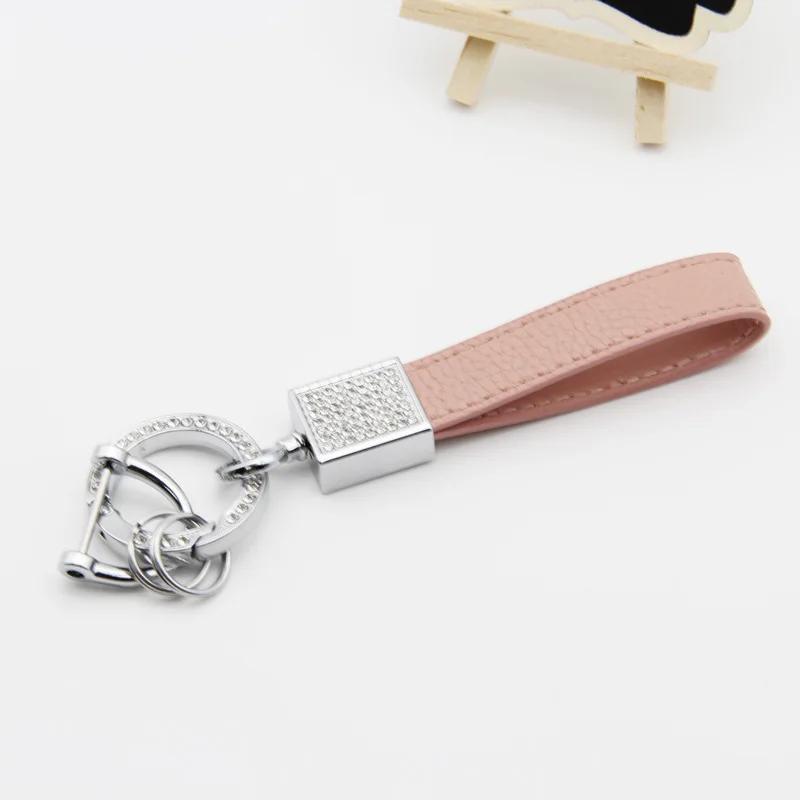 Модный брелок-браслет из PU-кожи со стразами, брелок для ключей, пружинный карабин для автомобильных ключей, аксессуары, брелоки для женщин