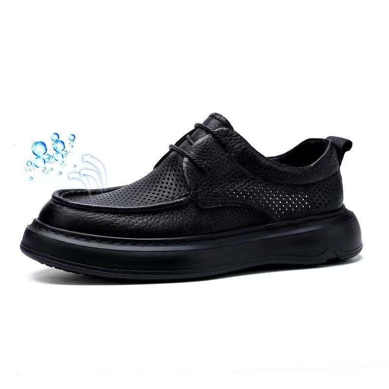 Men's Shoes Leather Casual Shoes Men's New Lace-up Leather Shoes Men's Platform Men's Shoes Leather Breathable Super Soft Comfortable Non-slip