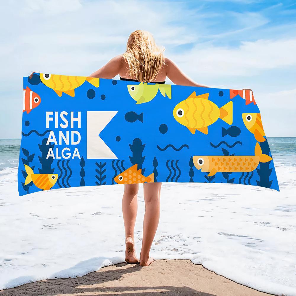 Popular Beach Towels, Mermaid Beach Towels, Multi-Functional Microfiber Quick-Drying Absorbent Beach Towels