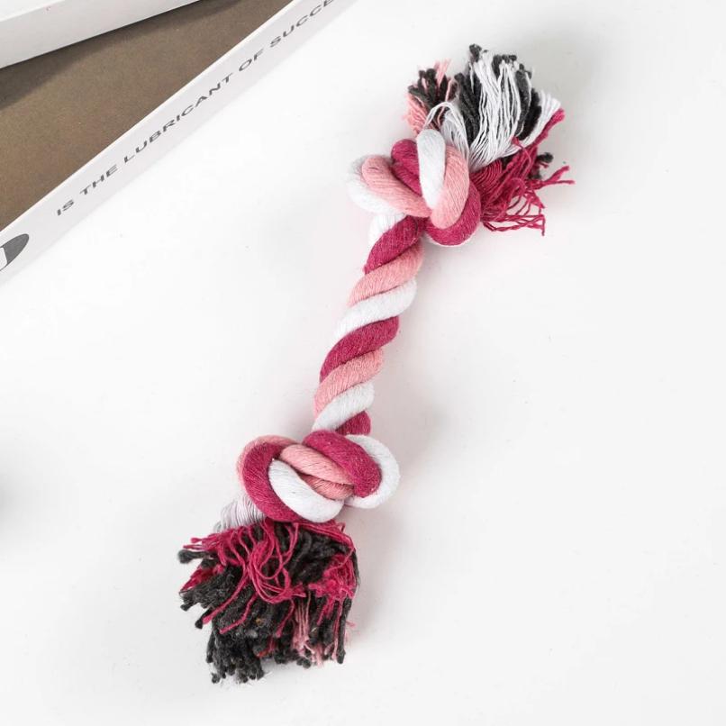 Случайный цвет, игрушка для собак, веревка для укуса, хлопковая веревка с двойным узлом, забавная игрушка для кошек, устойчивая к укусам и острым зубам, товары для домашних животных, игрушки для щенков