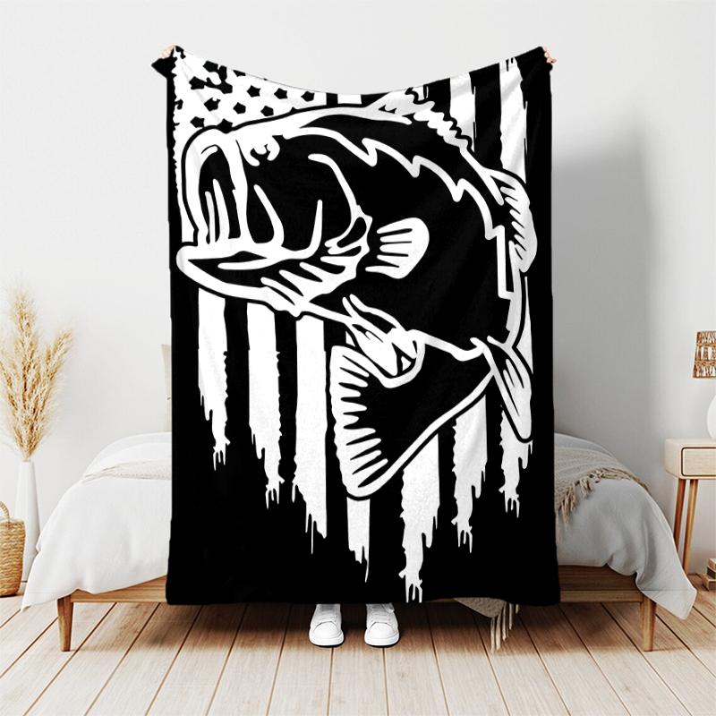 1pc Blanket Nash Tackle Print Design, Lightweight Blanket for Sofa, Bed- Soft &Warm, Gift for All Seasons like Christmas, Halloween