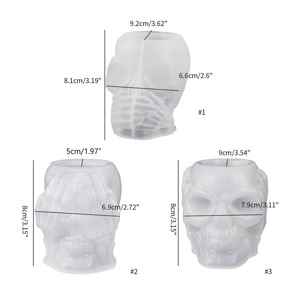 Форма для бетонного цветочного горшка в форме черепа, форма для держателя ручки, контейнер для цемента, силиконовая форма, сочная кашпо, форма для бетонной вазы