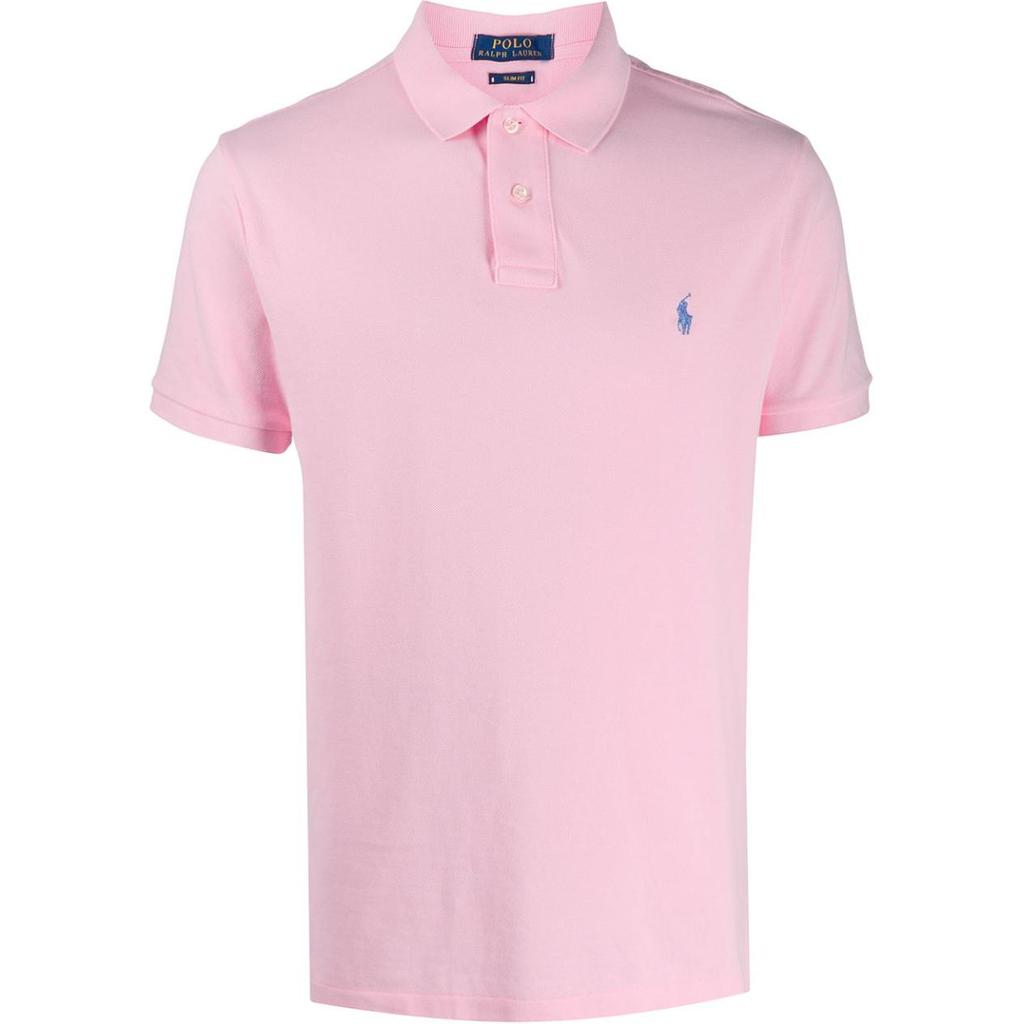 Polo Ralph Lauren Solid Color Pony Embroidered Slim Fit Short Sleeve Polo Shirt Men Tops Pink 710835855-004