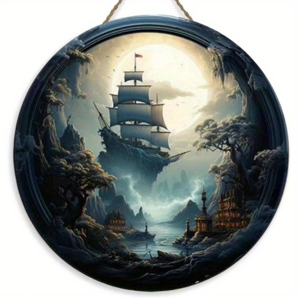 Деревянное настенное украшение в древнем стиле с художественным дизайном - 20 см