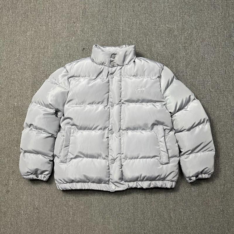 Corteiz Hip Hop Stand Collar Puffer Jacket Loose Fit Men Women Couple Winter
